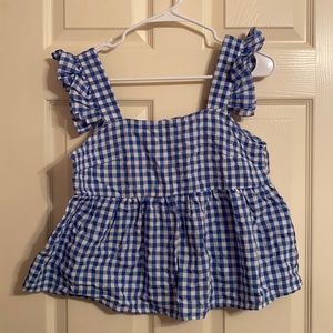 SHEIN Blue Checkered Top
